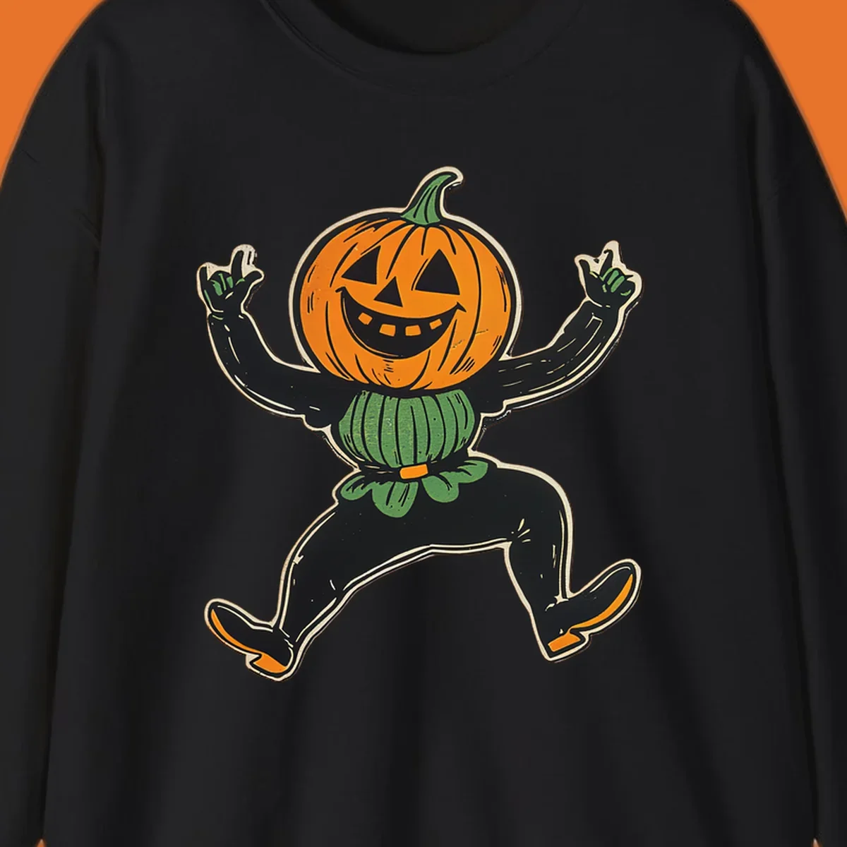 Dancing halloween pumpkin character graphic