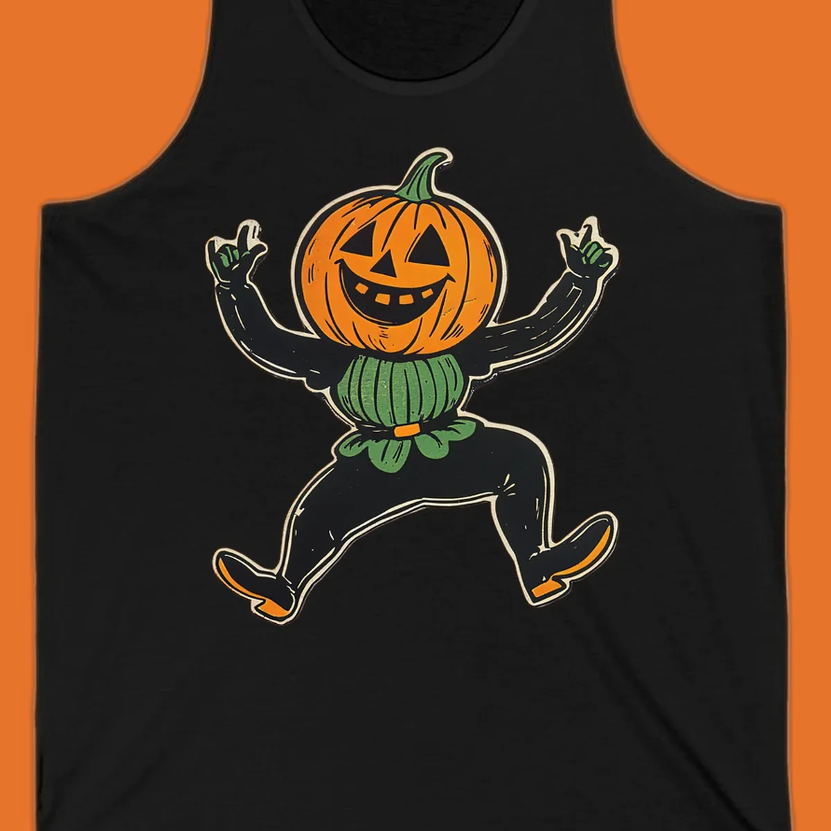 Dancing halloween pumpkin character graphic