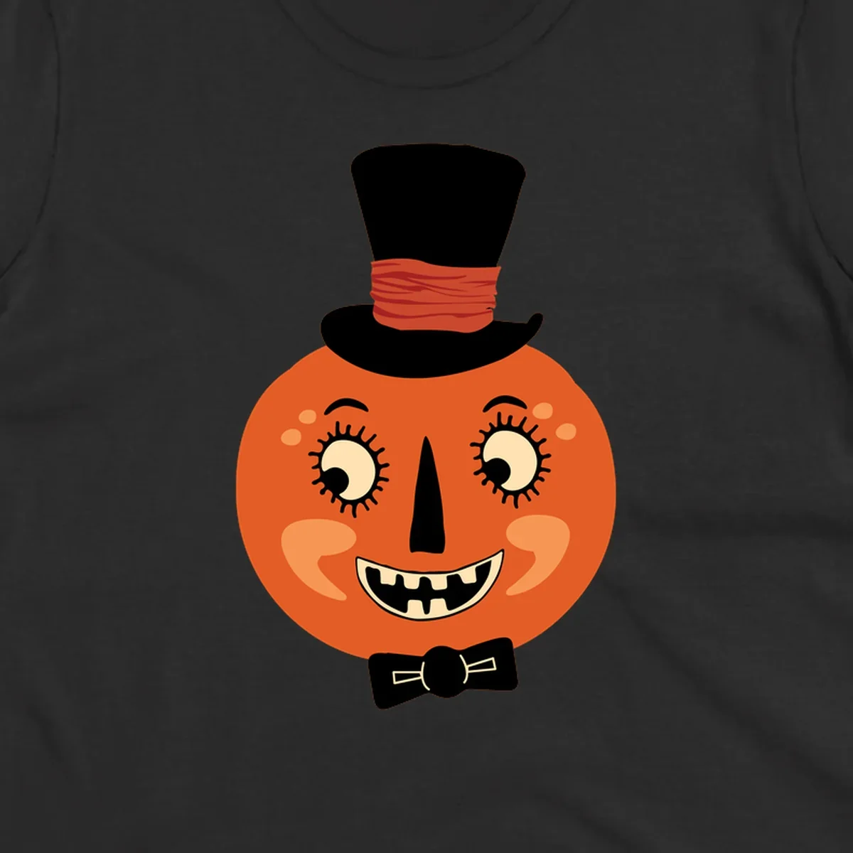 Dapper pumpkin character wearing a top hat and bow tie, with a friendly face.