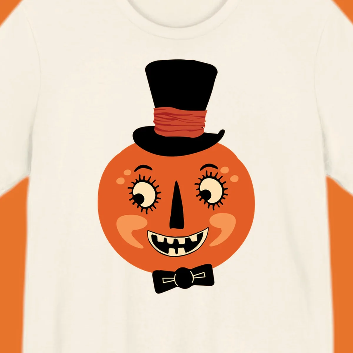 Dapper pumpkin character wearing a top hat and bow tie, with a friendly face.