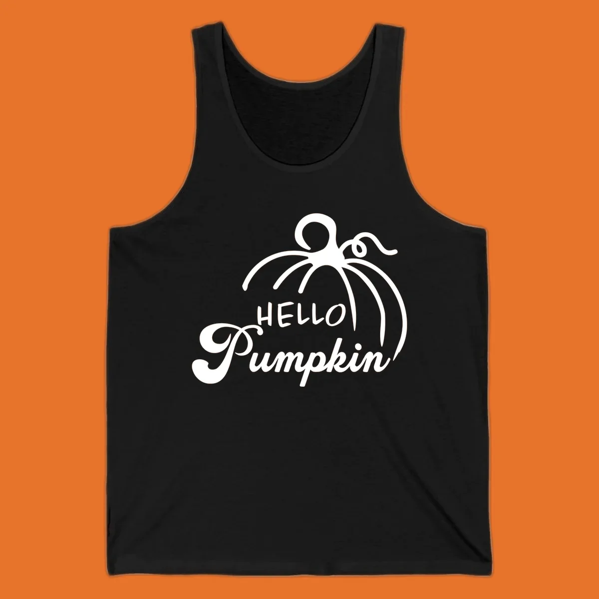 Illustration of a pumpkin with the text 'HELLO Pumpkin', ideal for fall and Halloween.