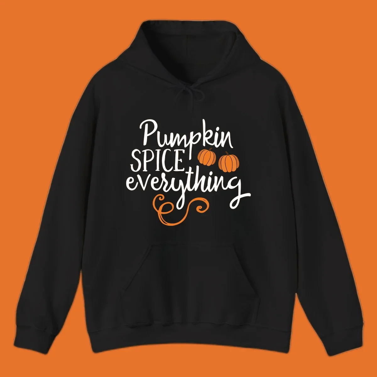 Pumpkin spice everything text and graphics design for fall.