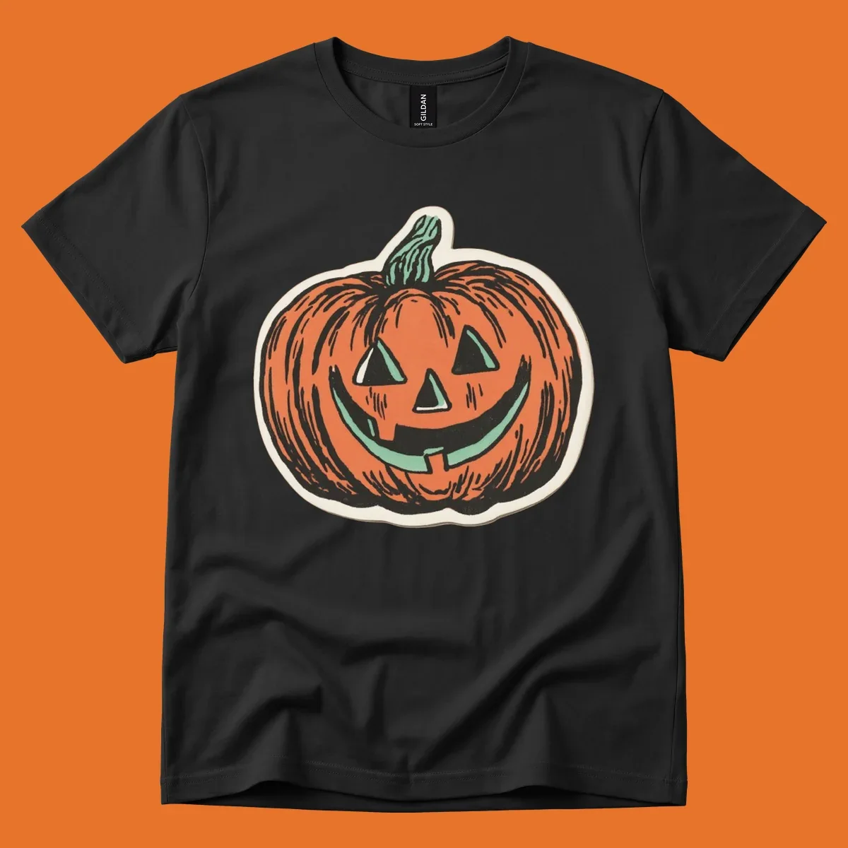 Vintage jack o lantern with a carved smile, perfect for Halloween.