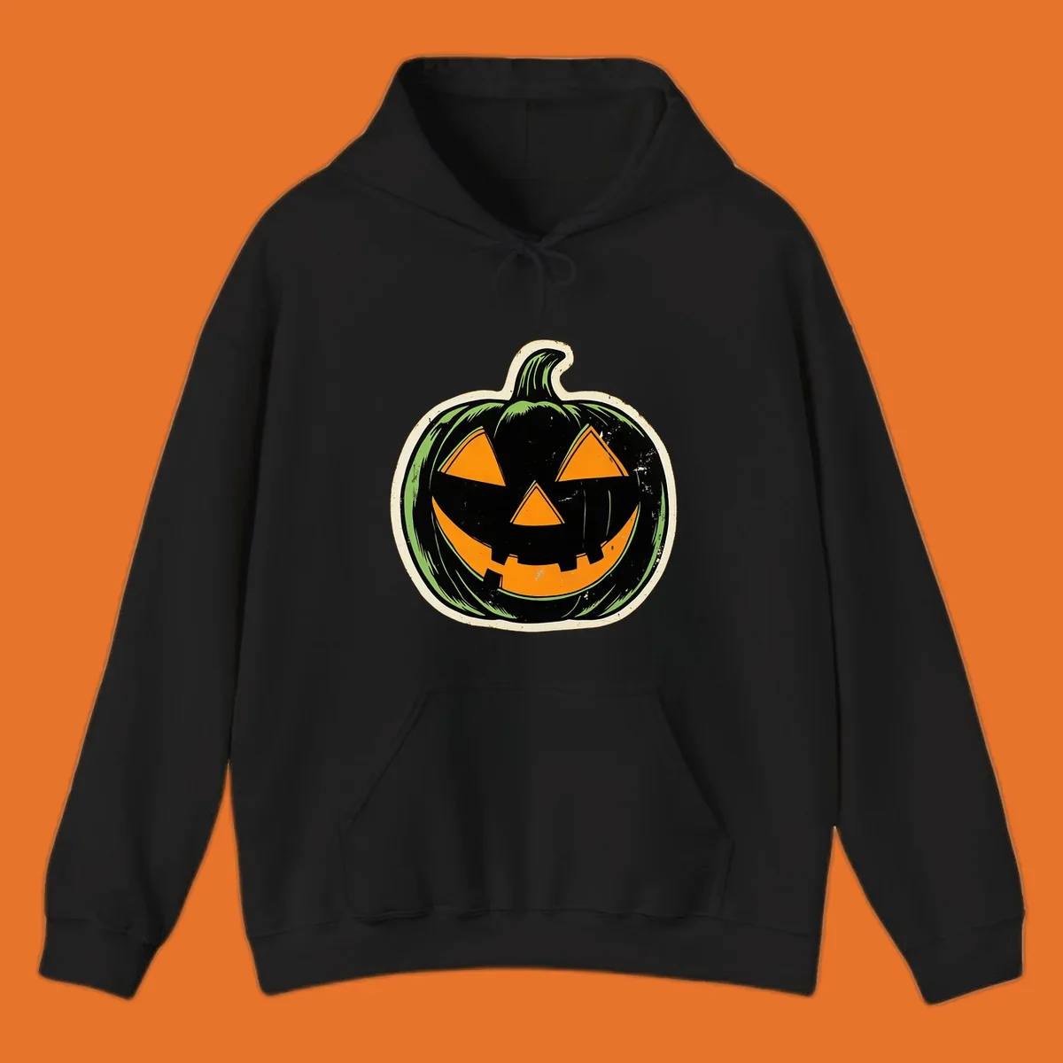 Vintage halloween pumpkin jack-o-lantern graphic.