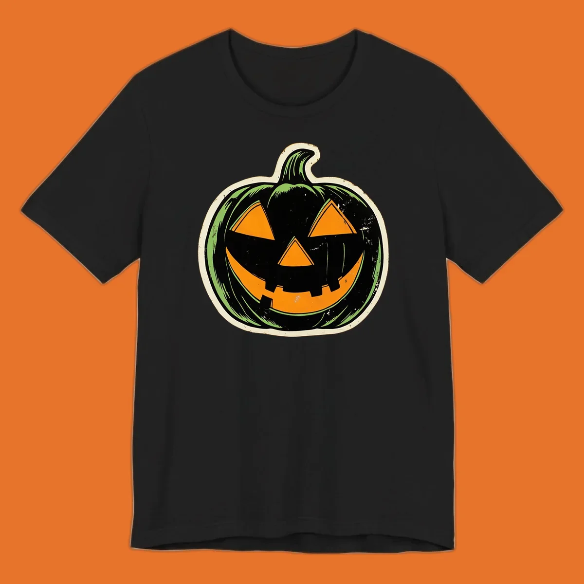 Vintage halloween pumpkin jack-o-lantern graphic.