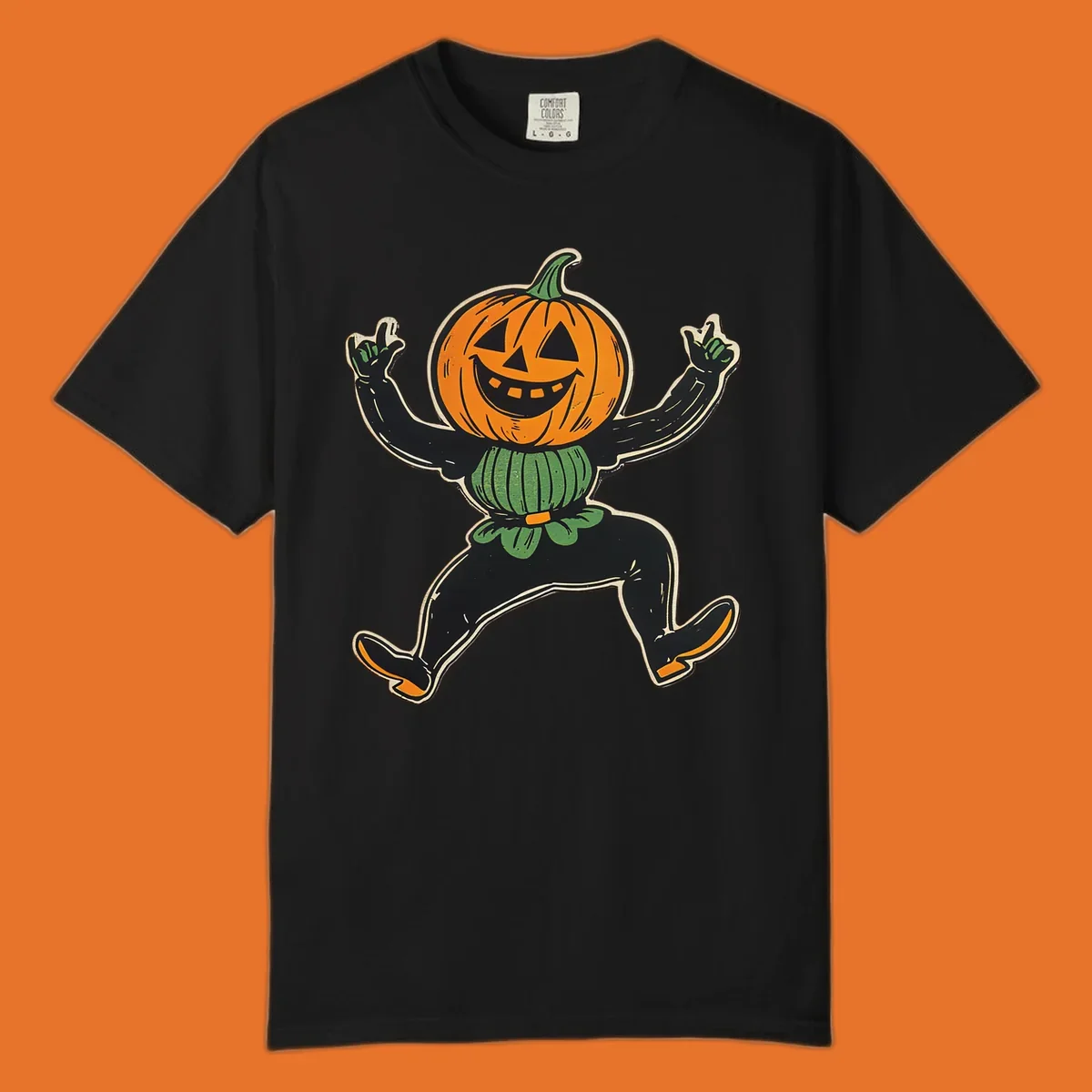 Dancing halloween pumpkin character graphic