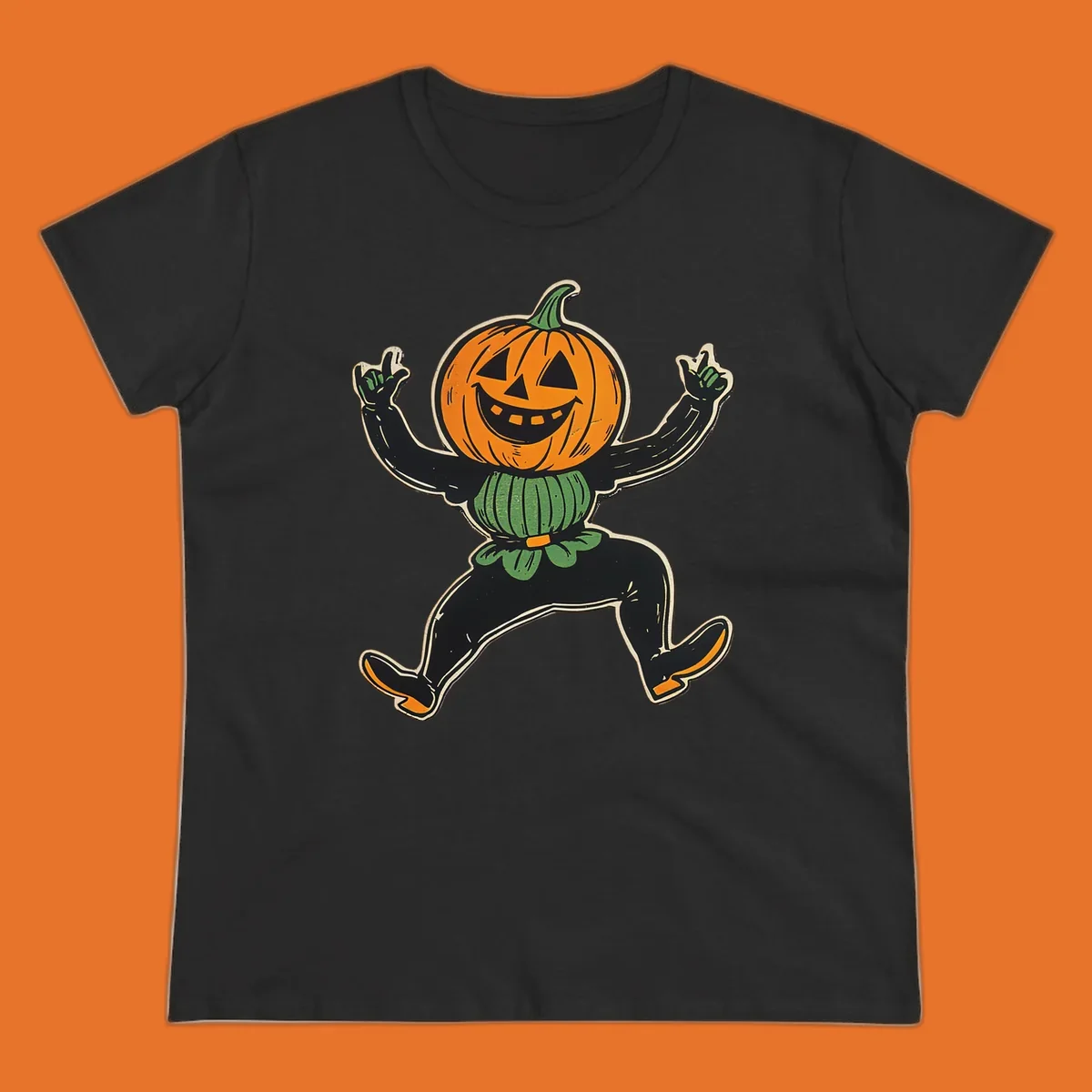 Dancing halloween pumpkin character graphic