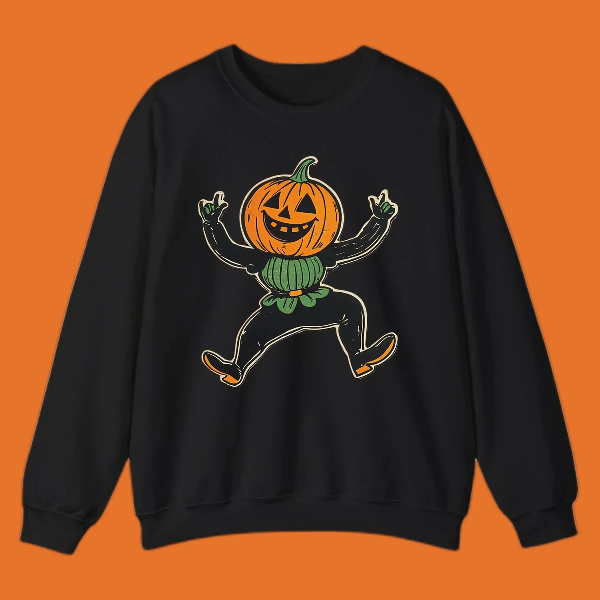 Dancing halloween pumpkin character graphic
