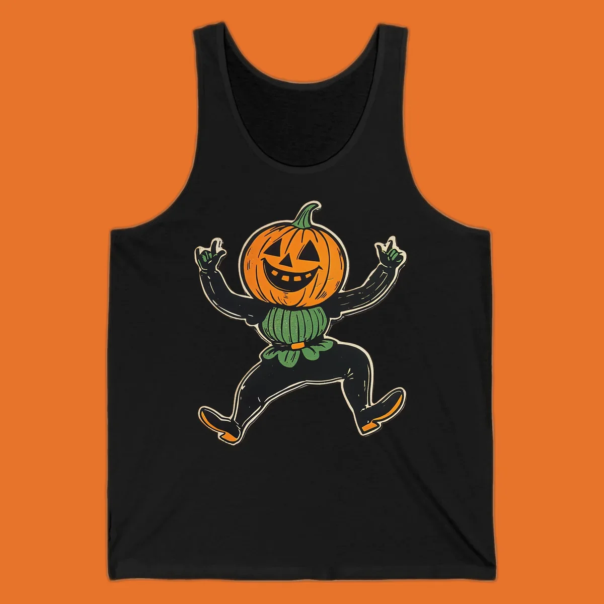 Dancing halloween pumpkin character graphic