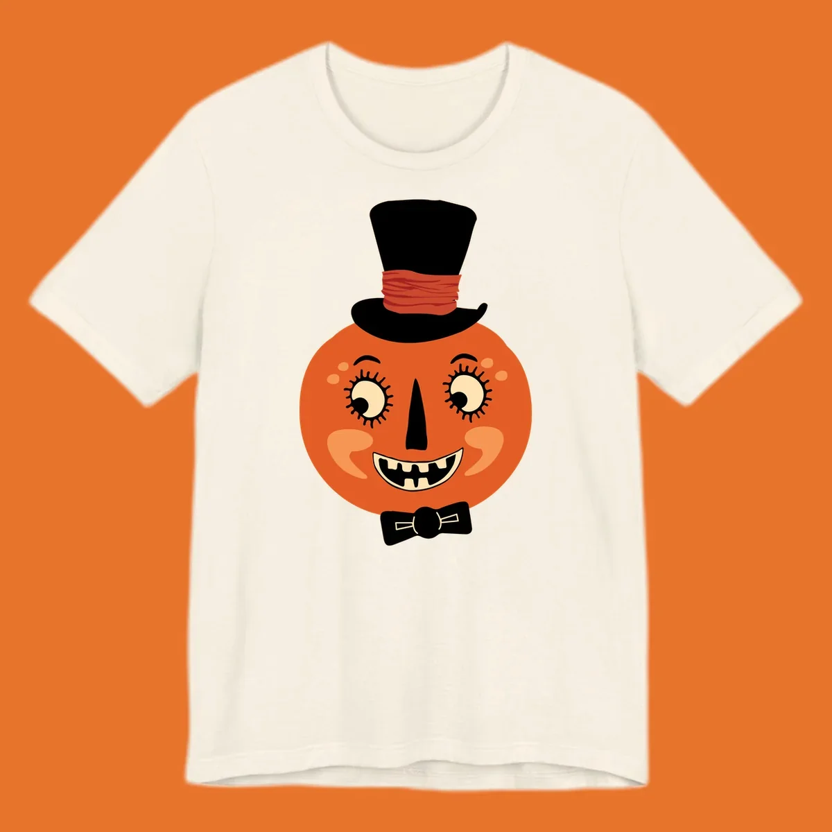 Dapper pumpkin character wearing a top hat and bow tie, with a friendly face.