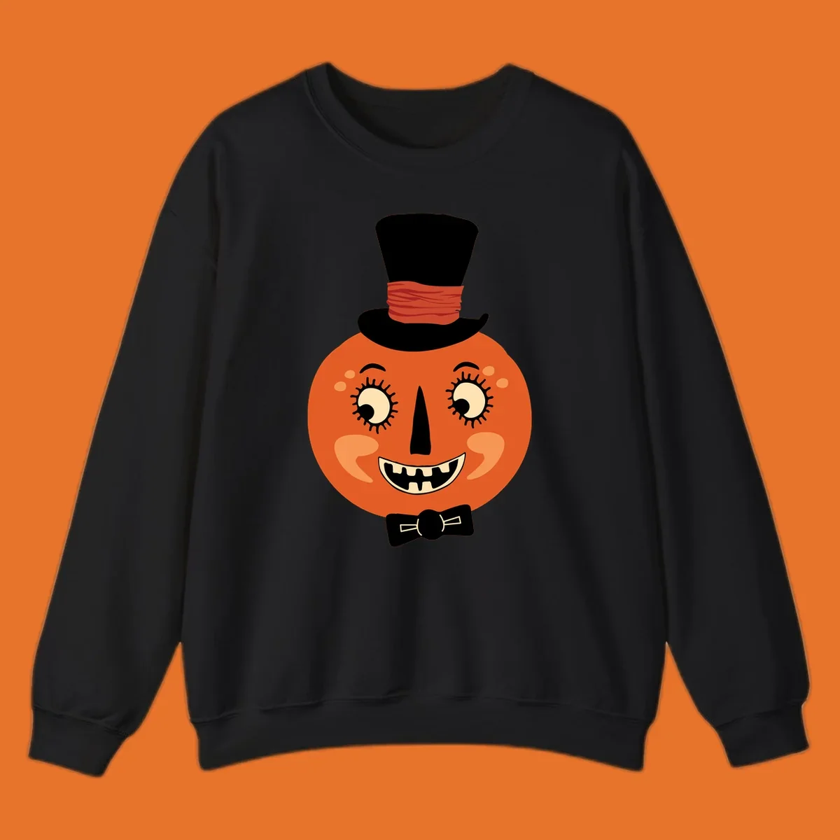 Dapper pumpkin character wearing a top hat and bow tie, with a friendly face.