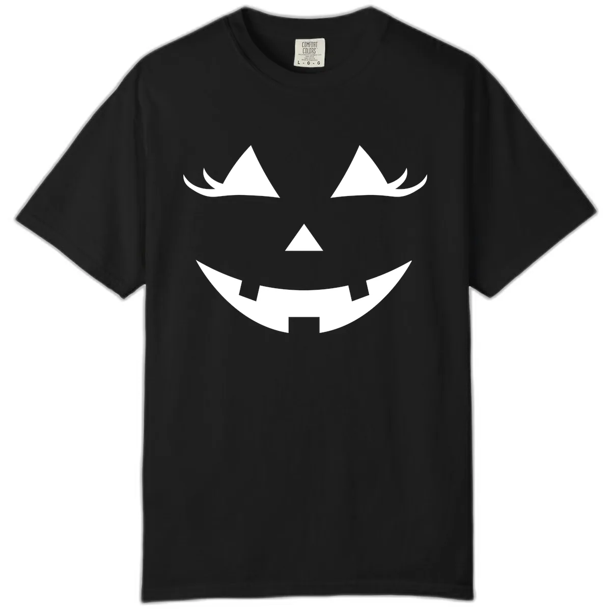 Spooky Grinning Jack-o'-Lantern Face Comfort Color in Black