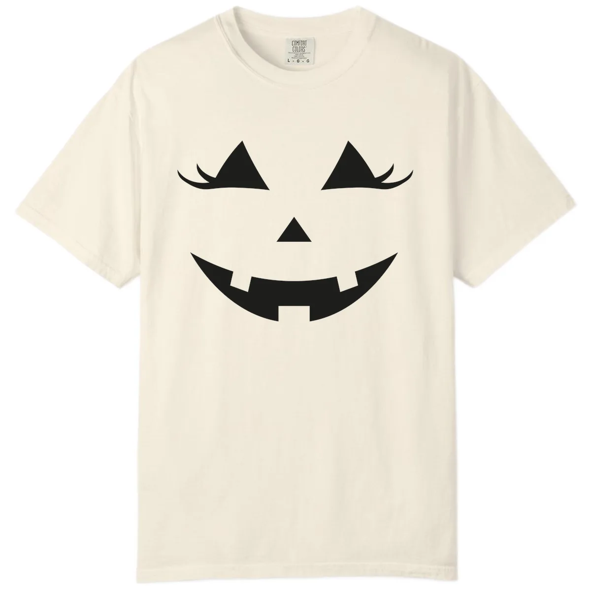 Spooky Grinning Jack-o'-Lantern Face Comfort Color in Ivory