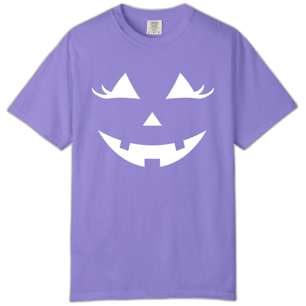 Spooky Grinning Jack-o'-Lantern Face Comfort Color in Violet