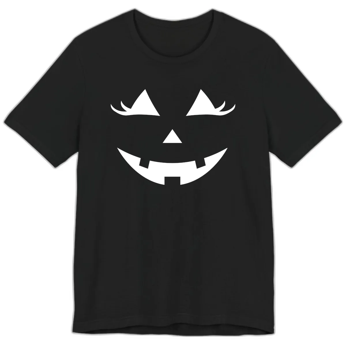 Spooky Grinning Jack-o'-Lantern Face Premium T-Shirt in Black
