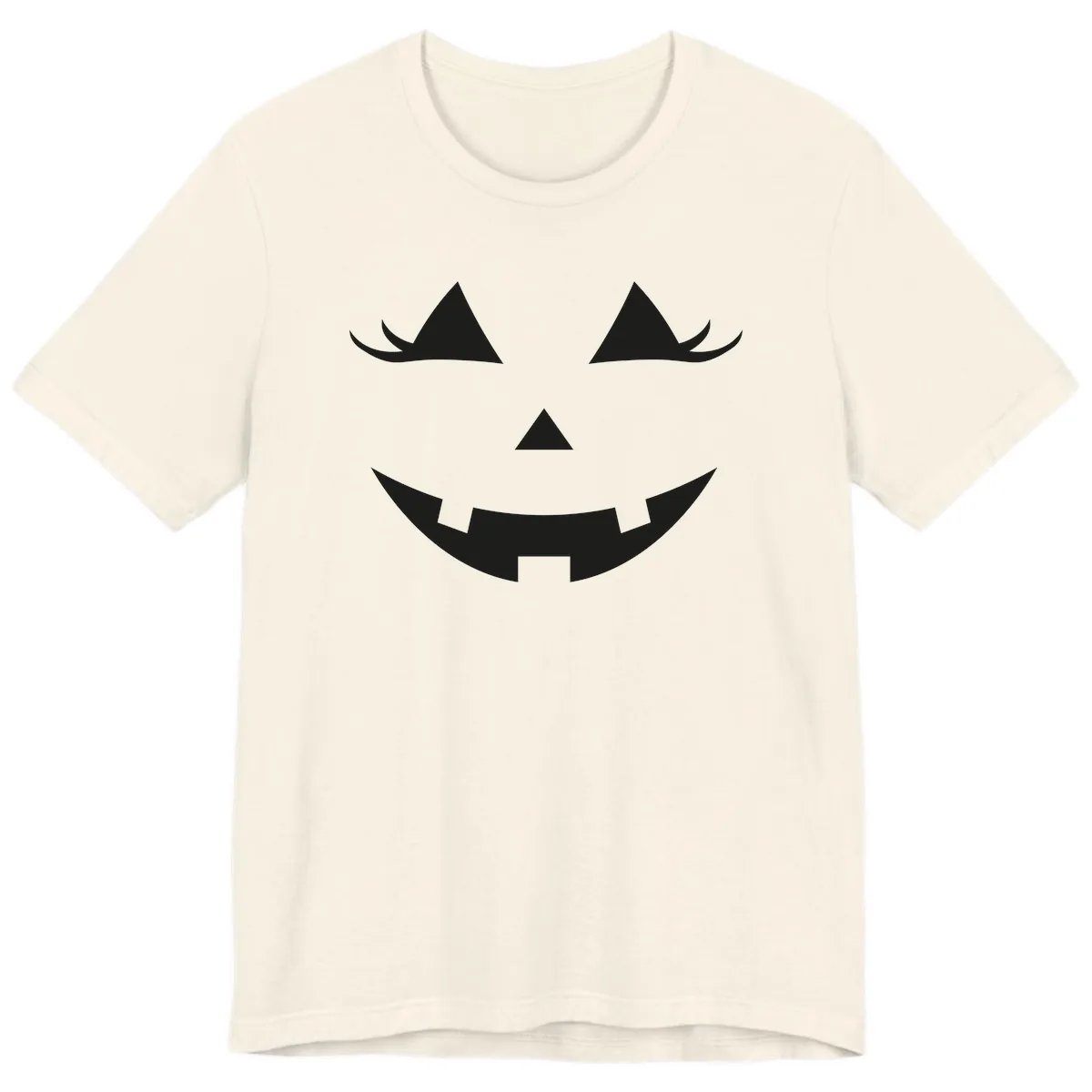 Spooky Grinning Jack-o'-Lantern Face Premium T-Shirt in Natural
