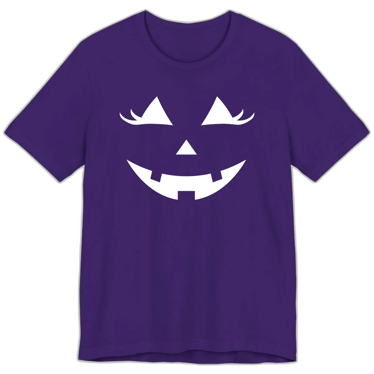 Spooky Grinning Jack-o'-Lantern Face Premium T-Shirt in Team Purple