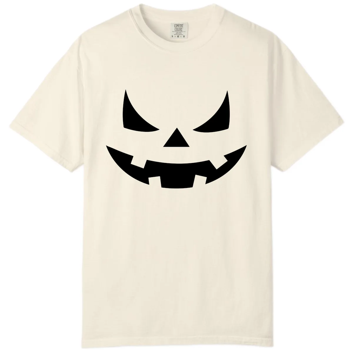 Spooky Jack-o-Lantern Face Comfort Color in Ivory