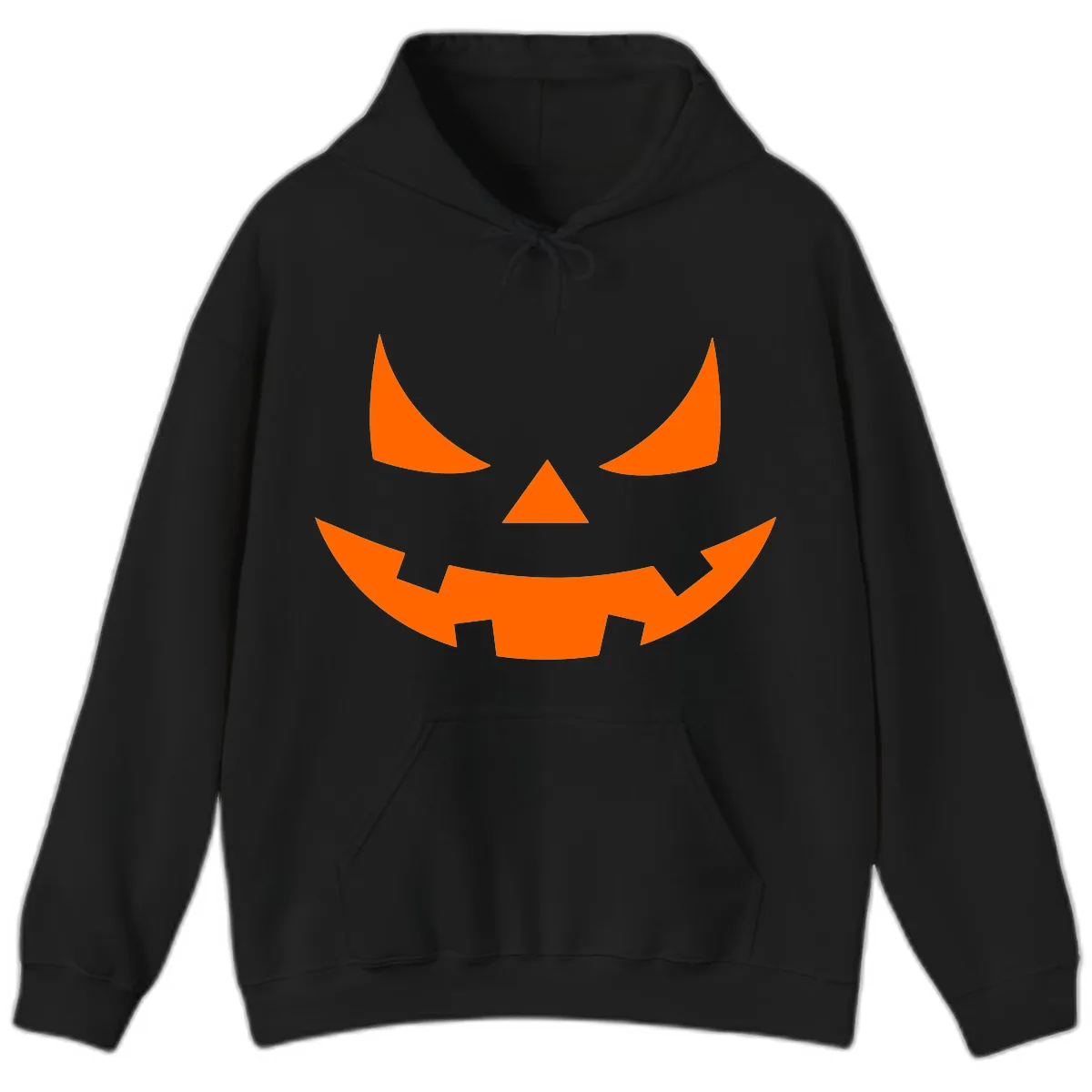 Spooky Jack-o-Lantern Face Hoodie in Black