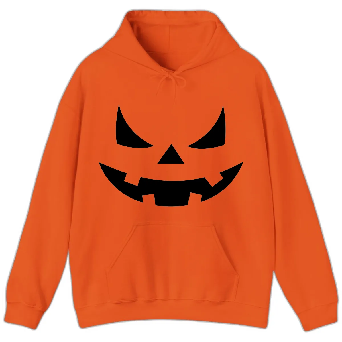 Spooky Jack-o-Lantern Face Hoodie in Orange