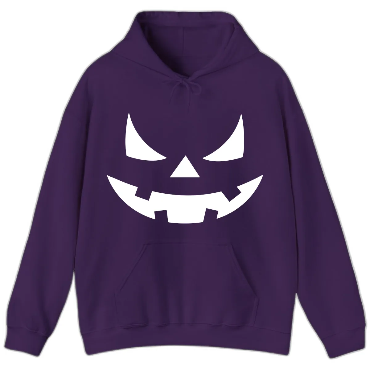 Spooky Jack-o-Lantern Face Hoodie in Purple