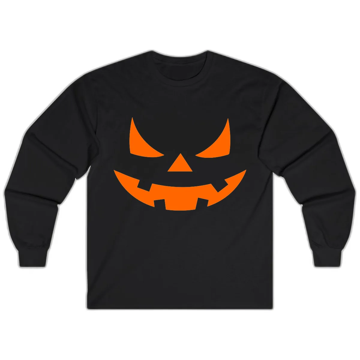 Spooky Jack-o-Lantern Face Long Sleeve in Black