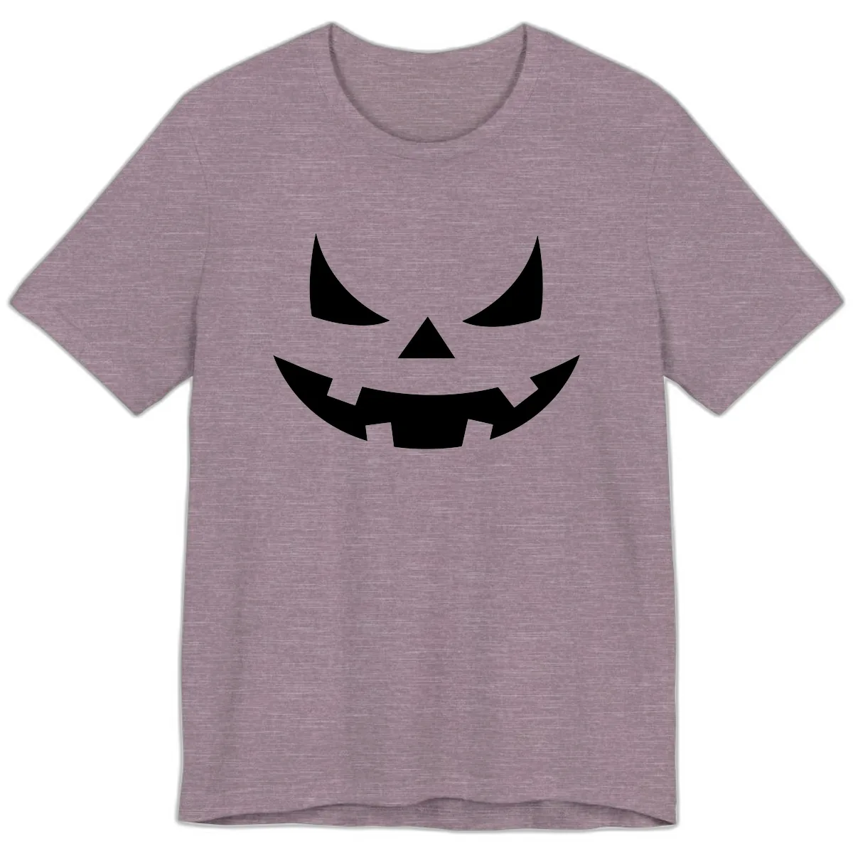 Spooky Jack-o-Lantern Face Premium T-Shirt in Heather Purple