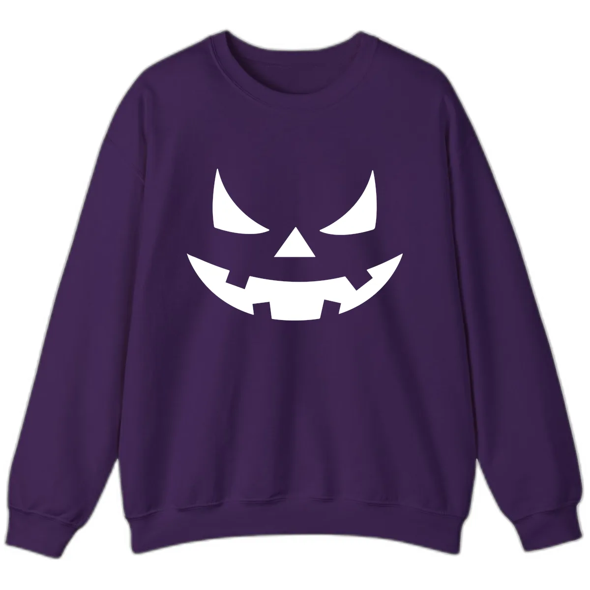 Spooky Jack-o-Lantern Face Sweatshirt in Purple