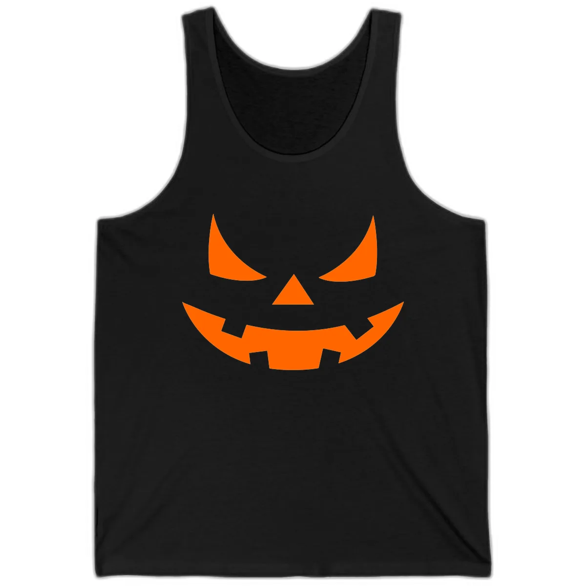 Spooky Jack-o-Lantern Face Tank in Black