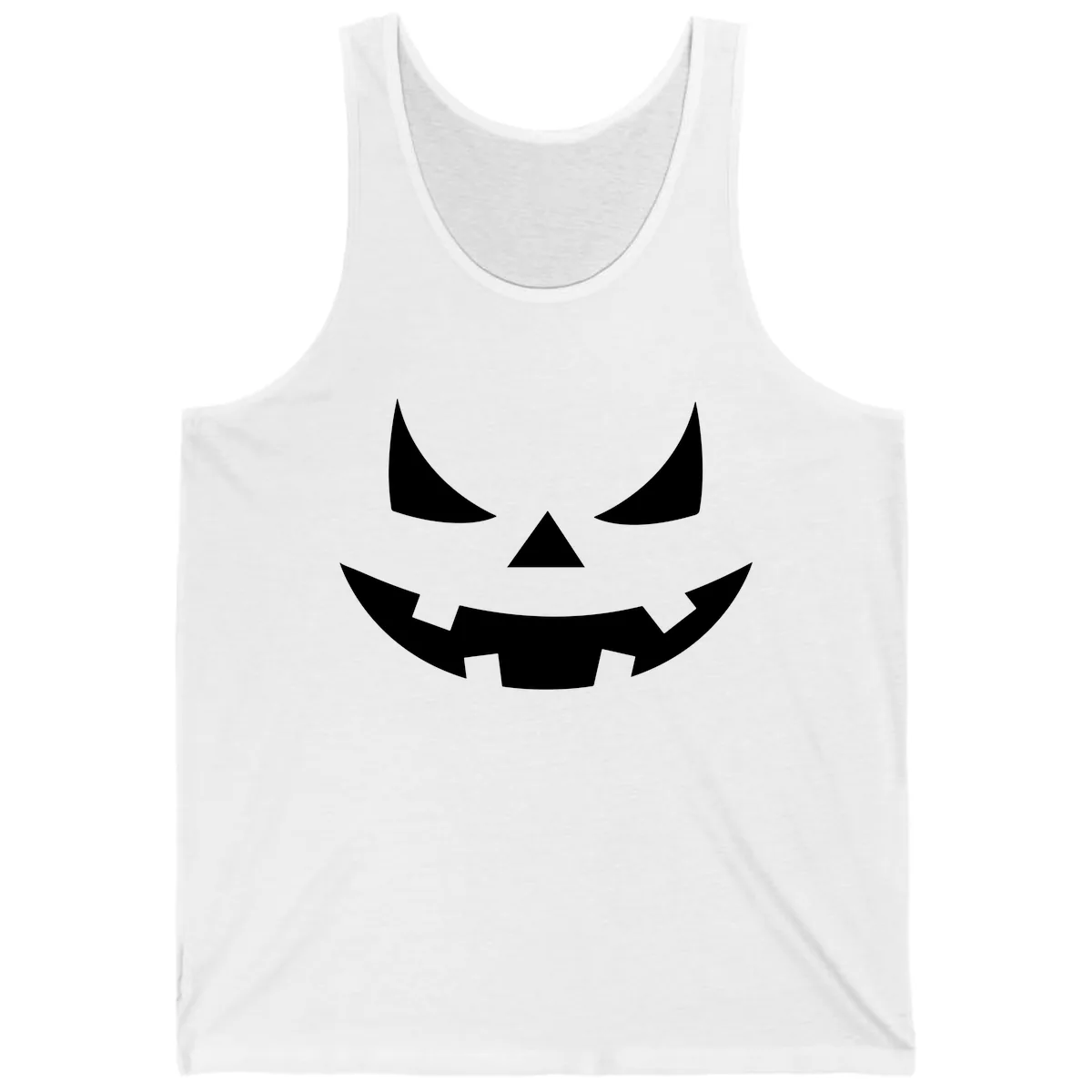 Spooky Jack-o-Lantern Face Tank in White