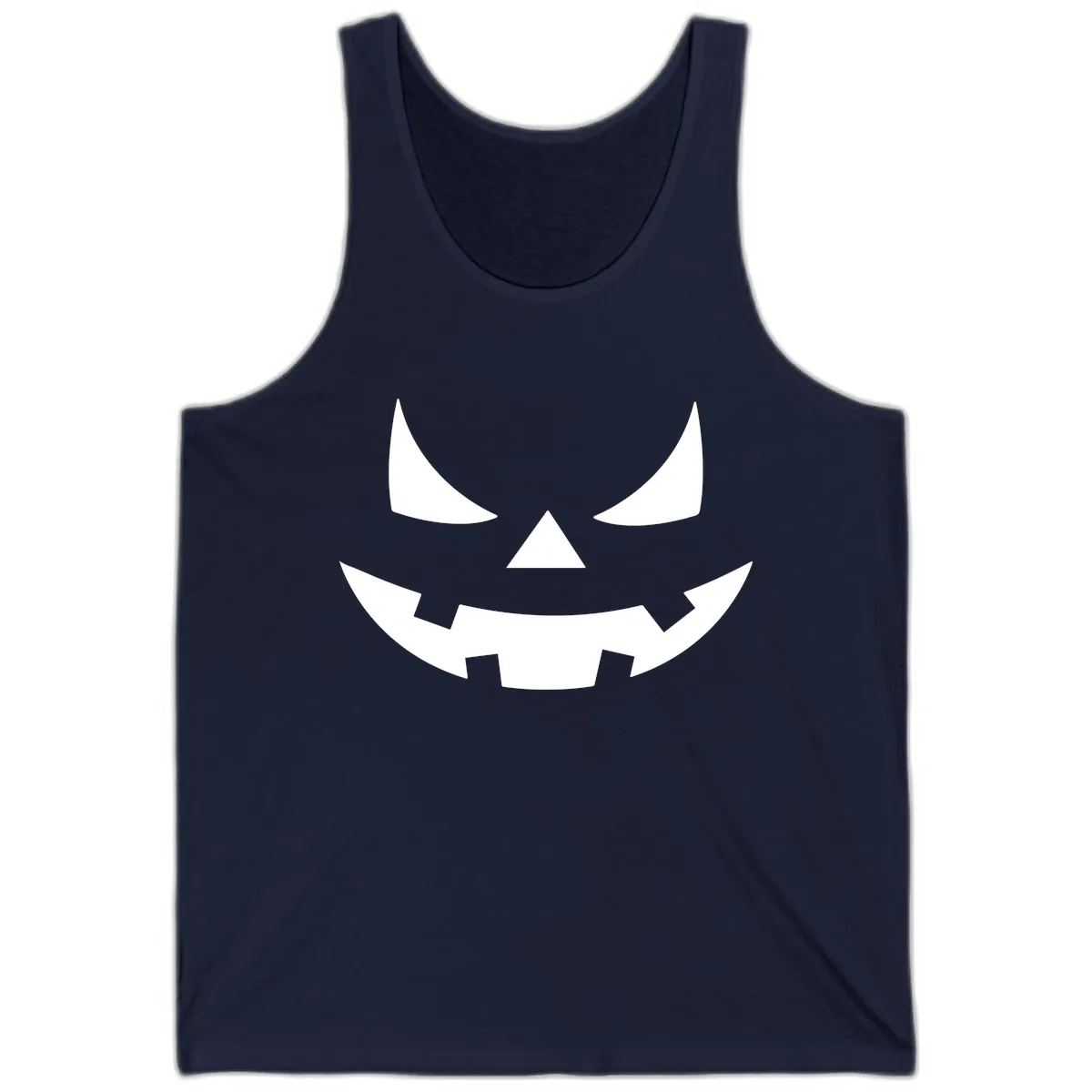 Spooky Jack-o-Lantern Face Tank in Navy