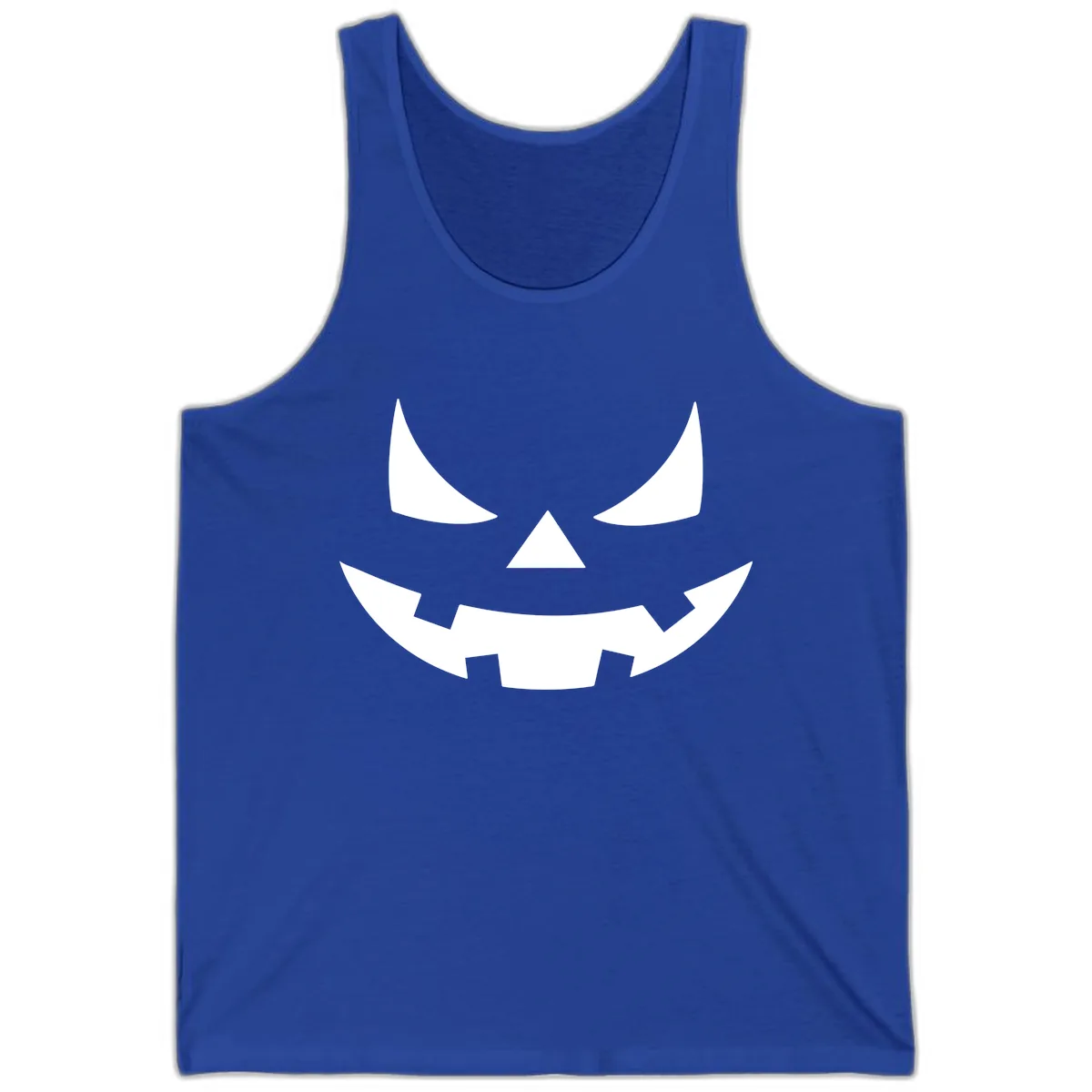 Spooky Jack-o-Lantern Face Tank in True Royal