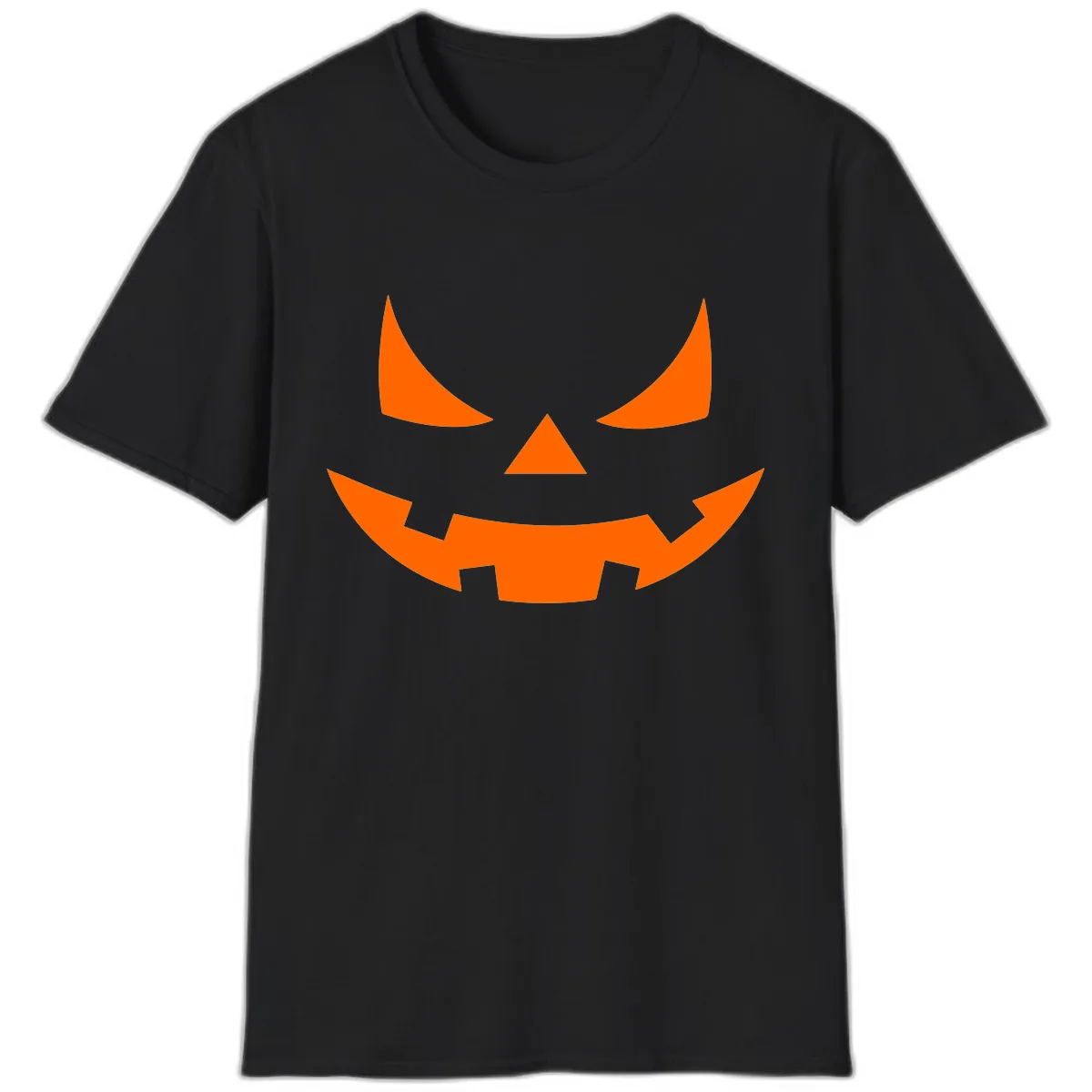Spooky Jack-o-Lantern Face T-Shirt in Black
