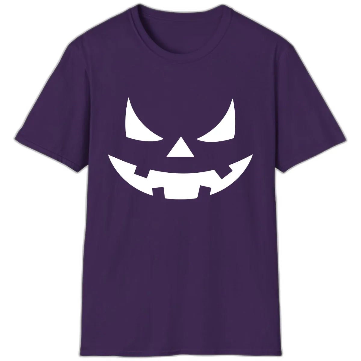 Spooky Jack-o-Lantern Face T-Shirt in Purple