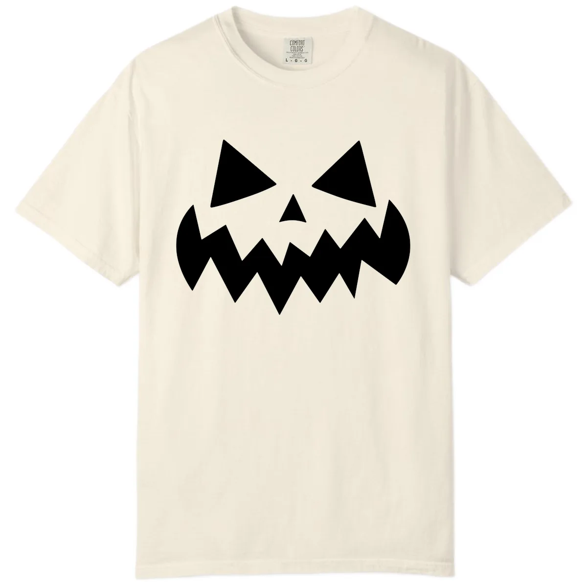 Spooky Jack-o-Lantern Face Comfort Color in Ivory