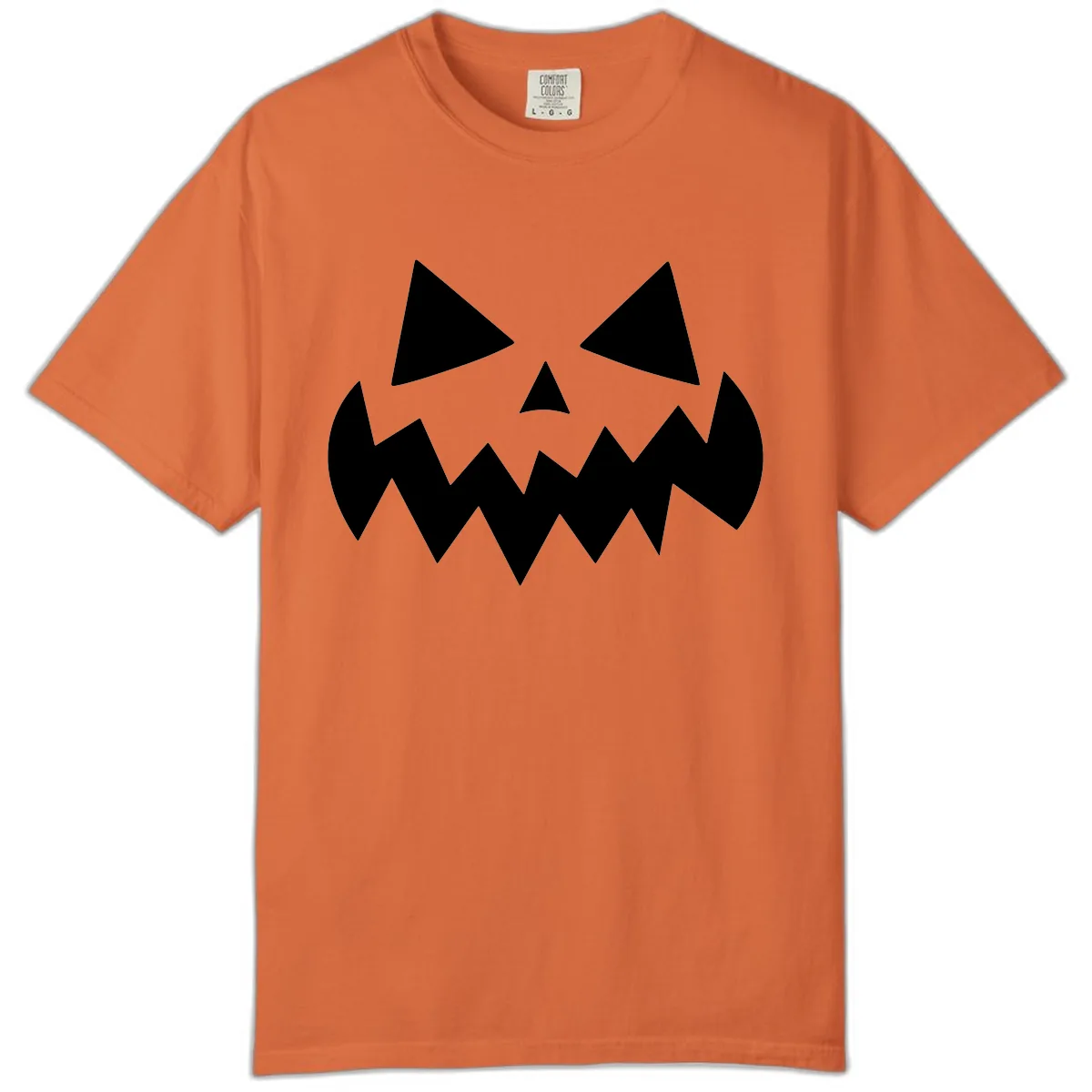Spooky Jack-o-Lantern Face Comfort Color in Burnt Orange