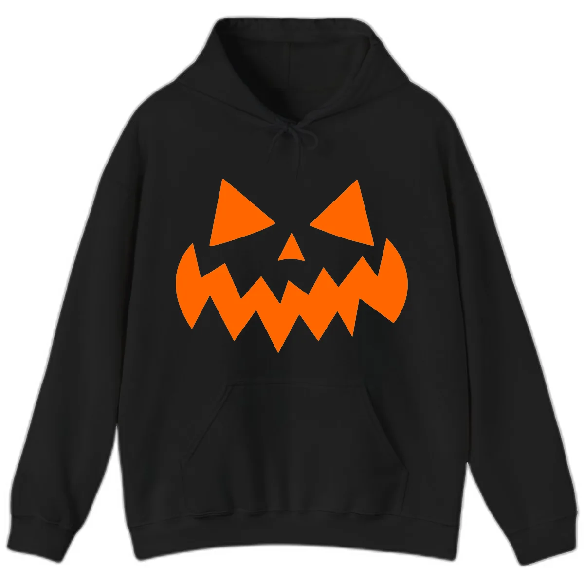 Spooky Jack-o-Lantern Face Hoodie in Black
