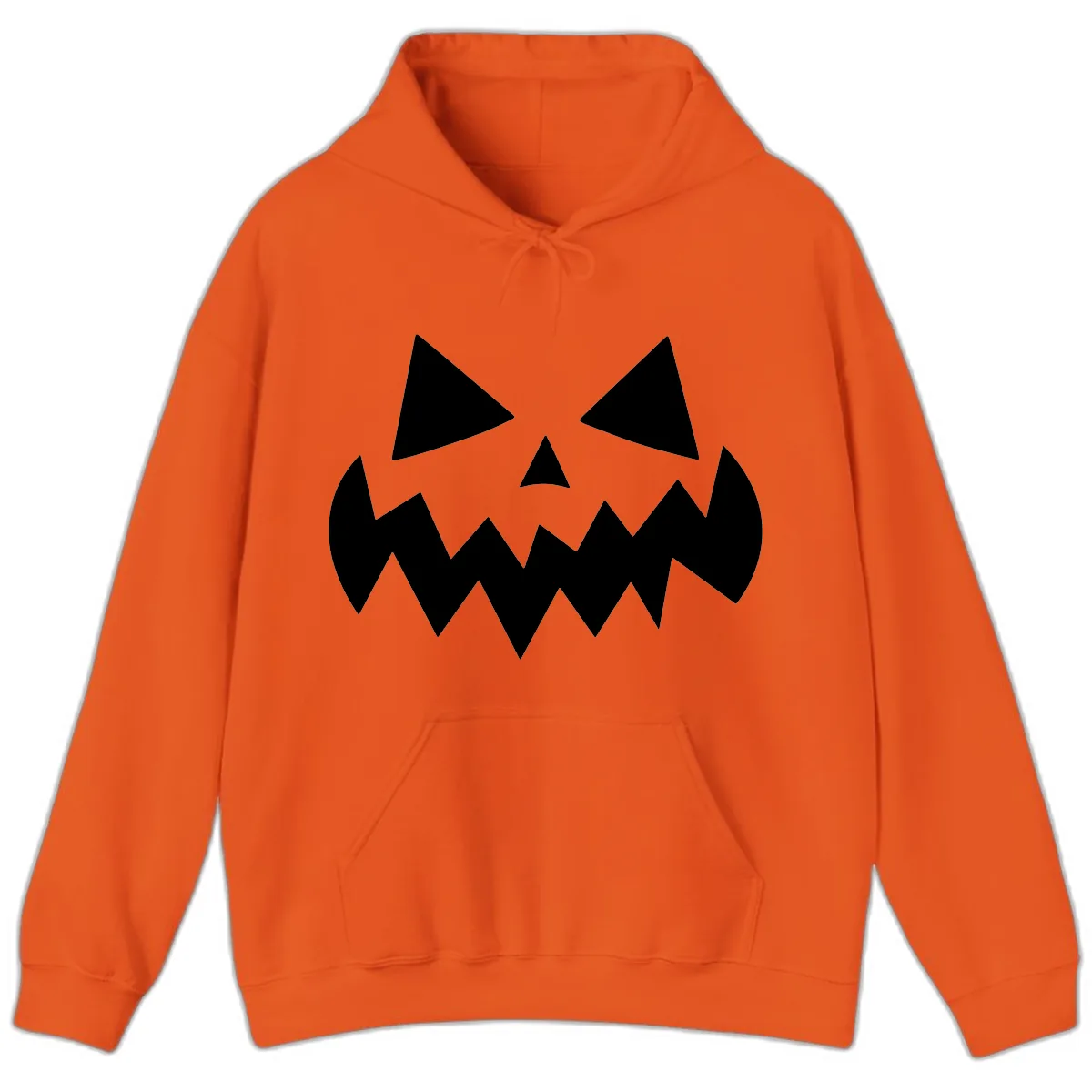 Spooky Jack-o-Lantern Face Hoodie in Orange