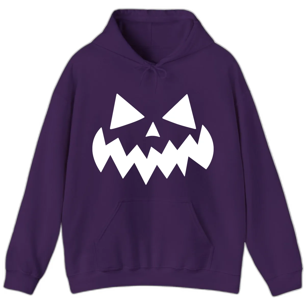 Spooky Jack-o-Lantern Face Hoodie in Purple