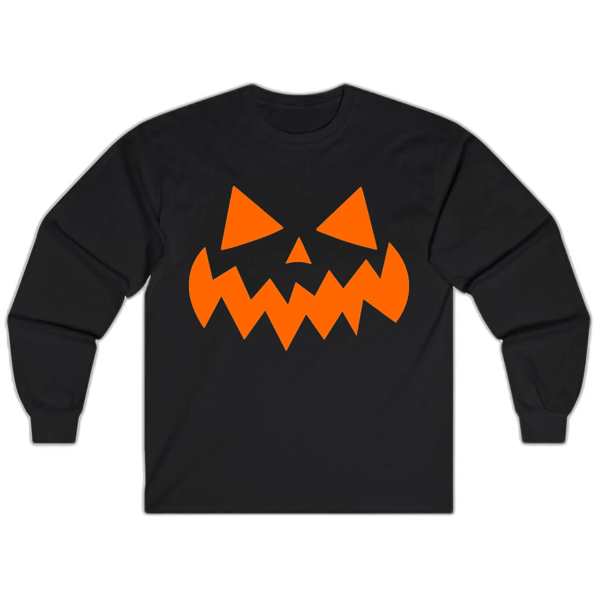 Spooky Jack-o-Lantern Face Long Sleeve in Black