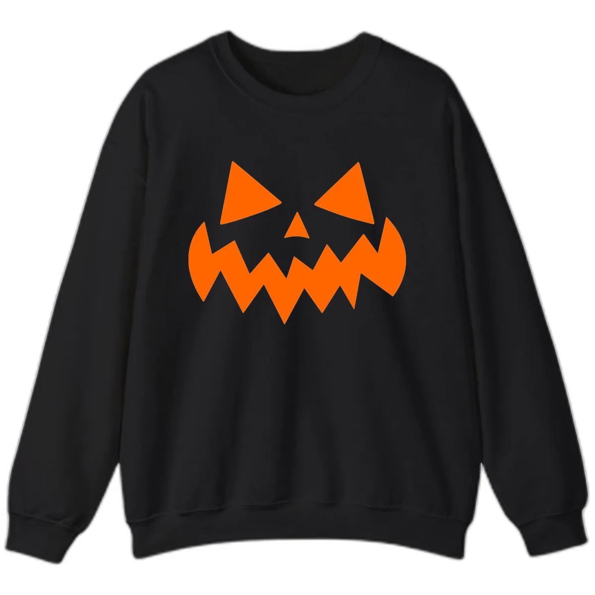 Spooky Jack-o-Lantern Face Sweatshirt in Black