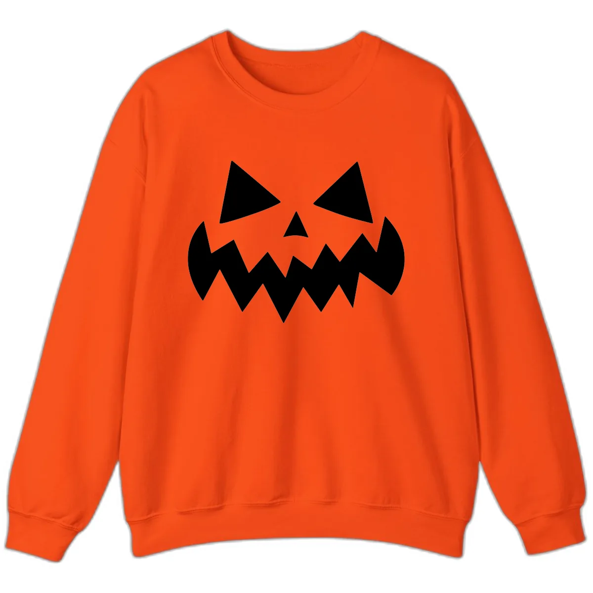 Spooky Jack-o-Lantern Face Sweatshirt in Orange