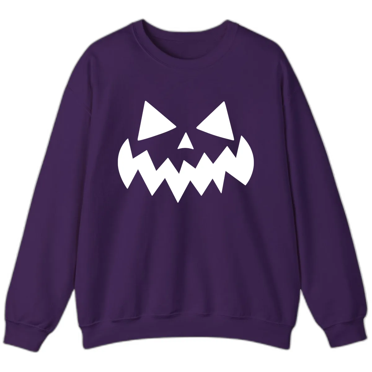 Spooky Jack-o-Lantern Face Sweatshirt in Purple
