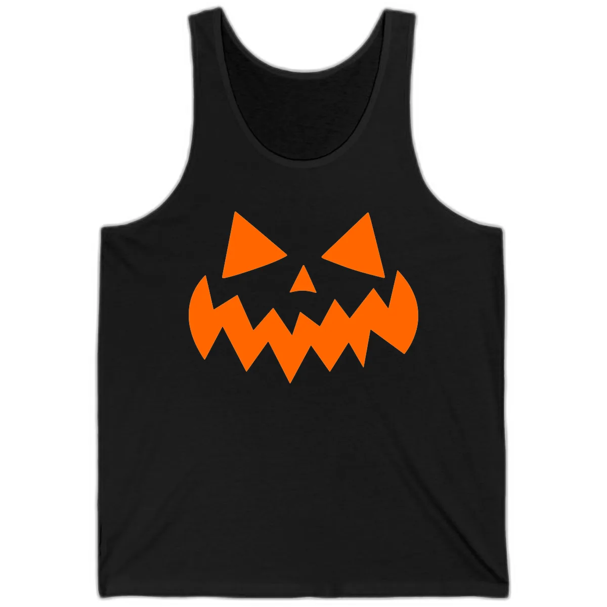 Spooky Jack-o-Lantern Face Tank in Black