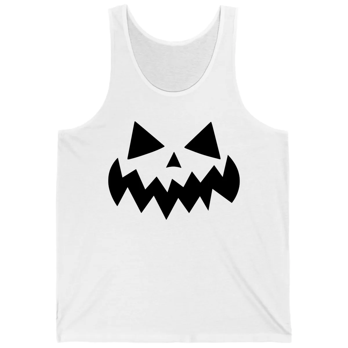 Spooky Jack-o-Lantern Face Tank in White