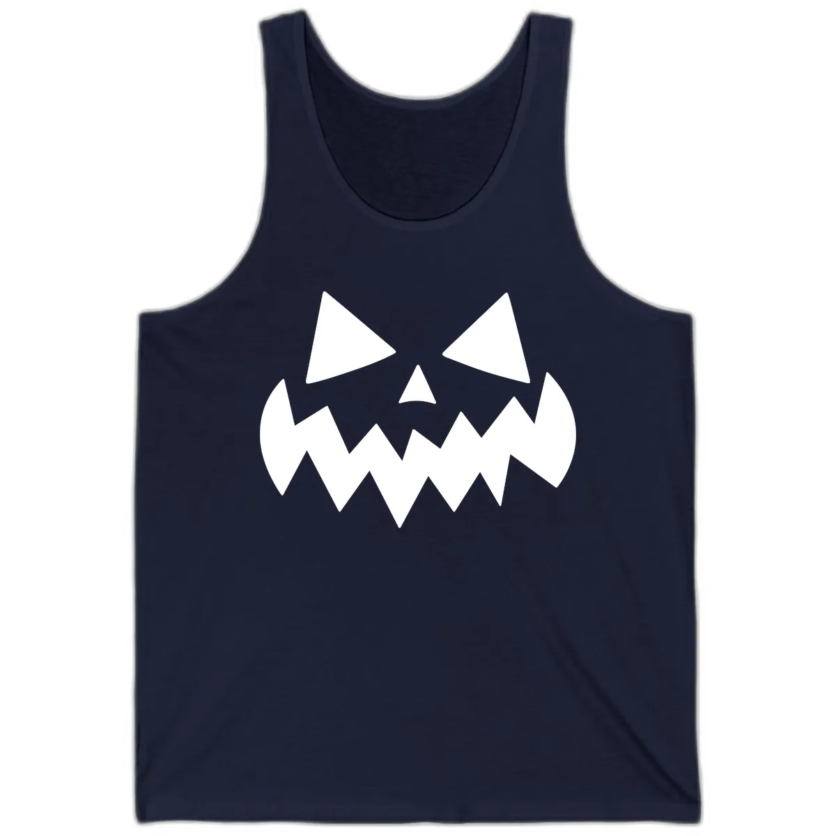 Spooky Jack-o-Lantern Face Tank in Navy