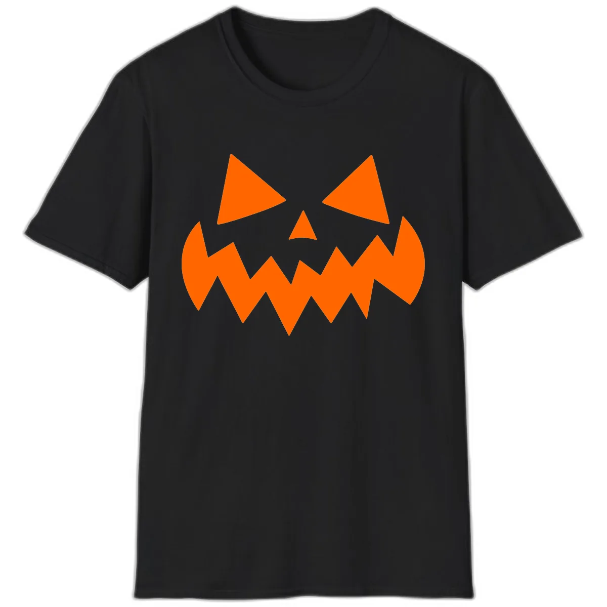 Spooky Jack-o-Lantern Face T-Shirt in Black