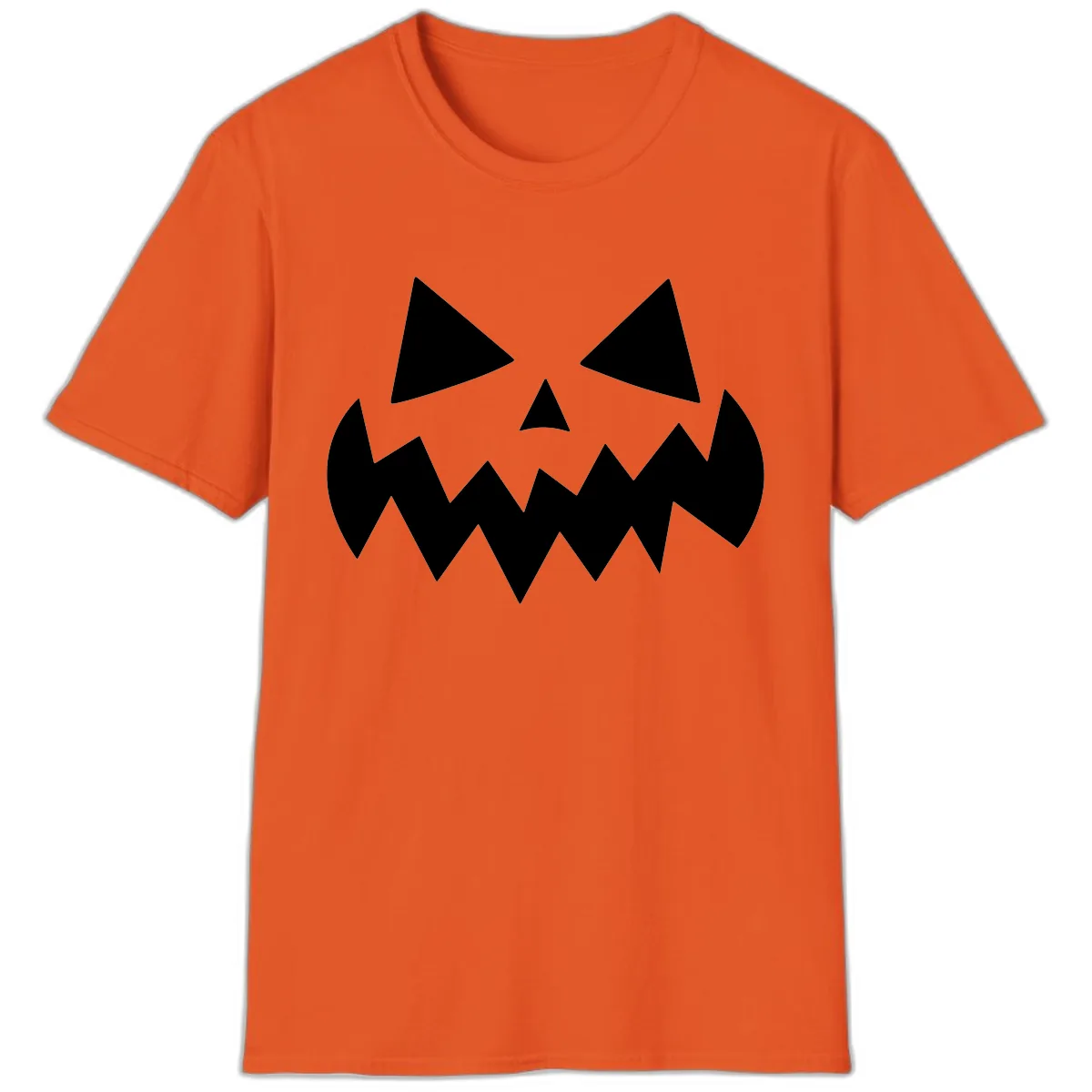 Spooky Jack-o-Lantern Face T-Shirt in Orange