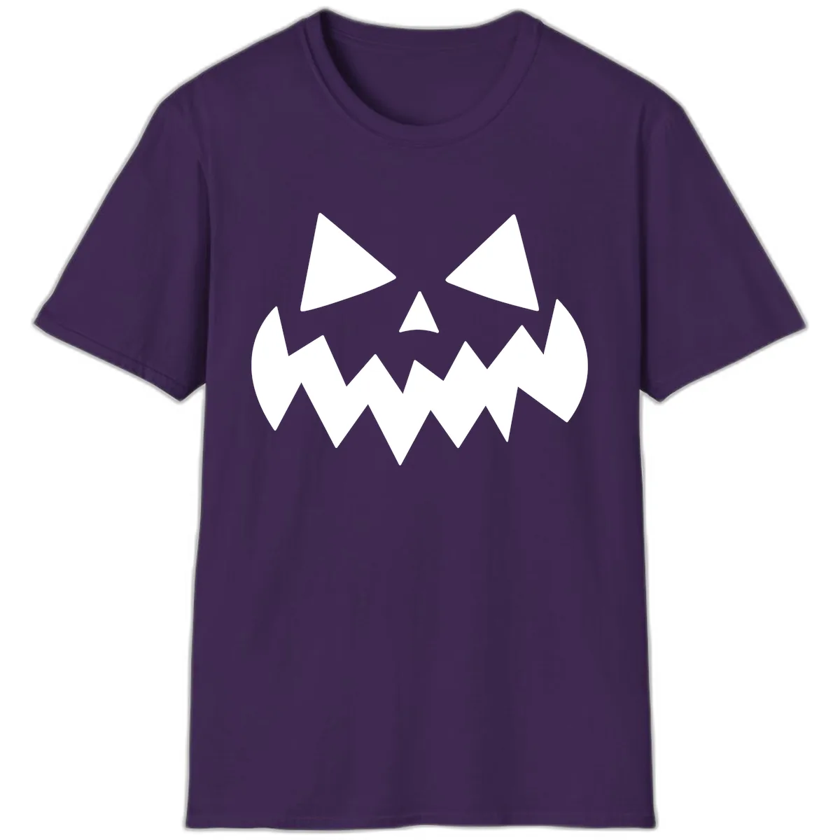 Spooky Jack-o-Lantern Face T-Shirt in Purple