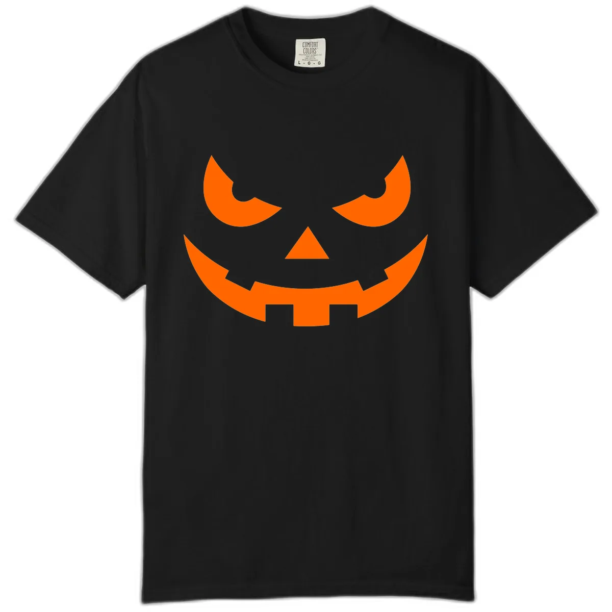 Spooky Jack O Lantern Face Comfort Color in Black